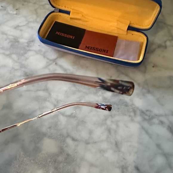 Missoni Black Fabric Pattern/Rose Gold Sunglasses with Blown Glass Ear pieces main image 4